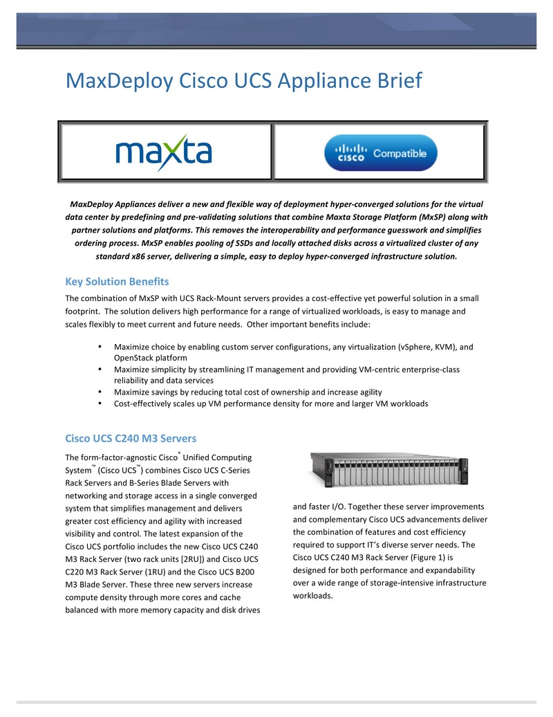 MaxDeploy Hyper-Converged Infrastructure Solution with Cisco UCS Servers