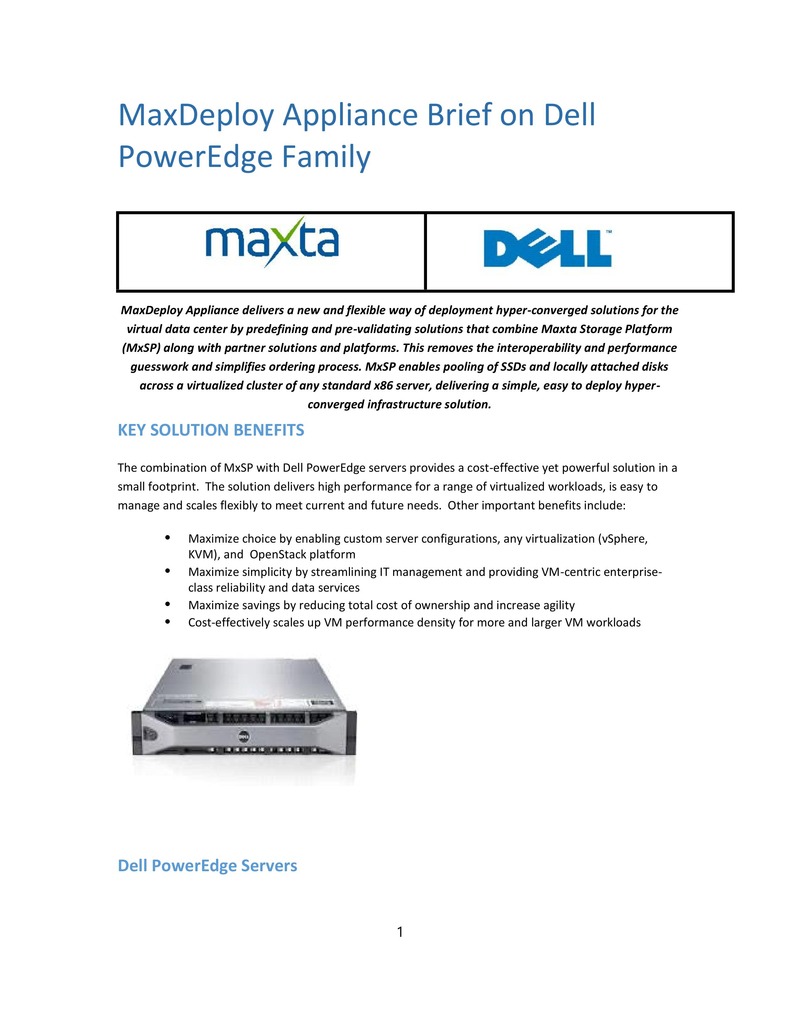 MaxDeploy Hyper-Converged Infrastructure Solution on Dell PowerEdge Servers