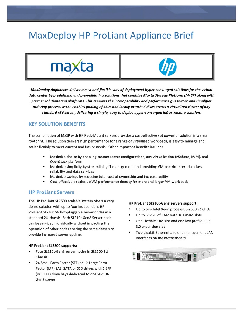 MaxDeploy HP ProLiant ハイパーコンバージドインフラストラクチャソリューション