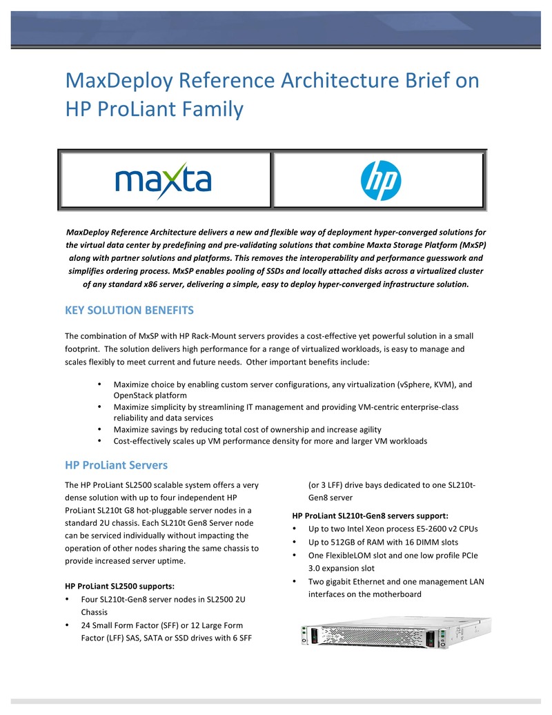 MaxDeploy Reference Architecture on HP ProLiant Servers