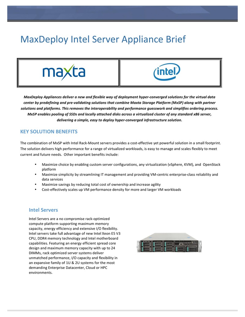 MaxDeploy Intelサーバーアプライアンス：事前検証済みハイパーコンバージドインフラストラクチャソリューション