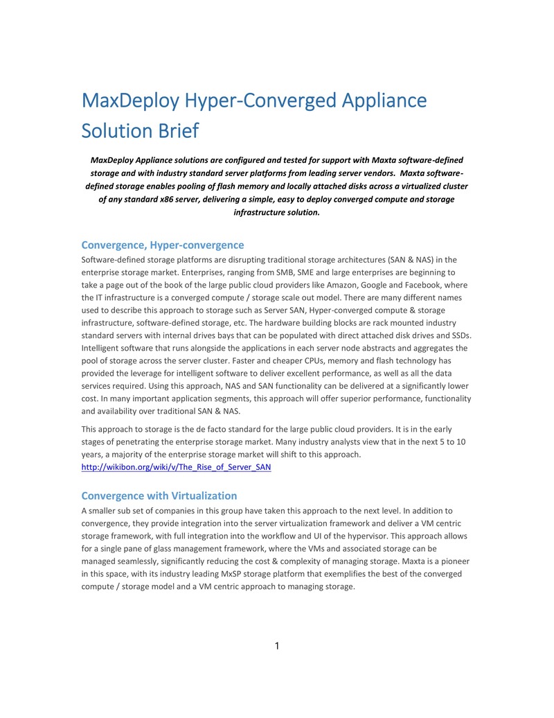MaxDeploy Hyper-Converged Appliance: Enterprise-Ready Converged Infrastructure