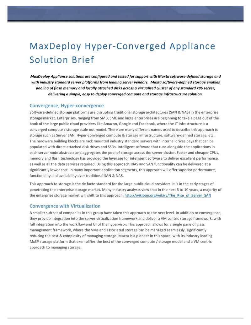 MaxDeploy Hyper-Converged Appliance: Transforming Enterprise Storage with Software-Defined Infrastructure