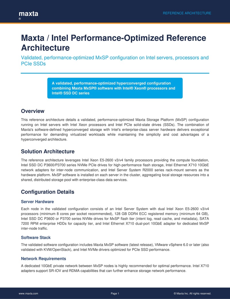 Maxta/Intel パフォーマンス最適化ハイパーコンバージドインフラ参照アーキテクチャ