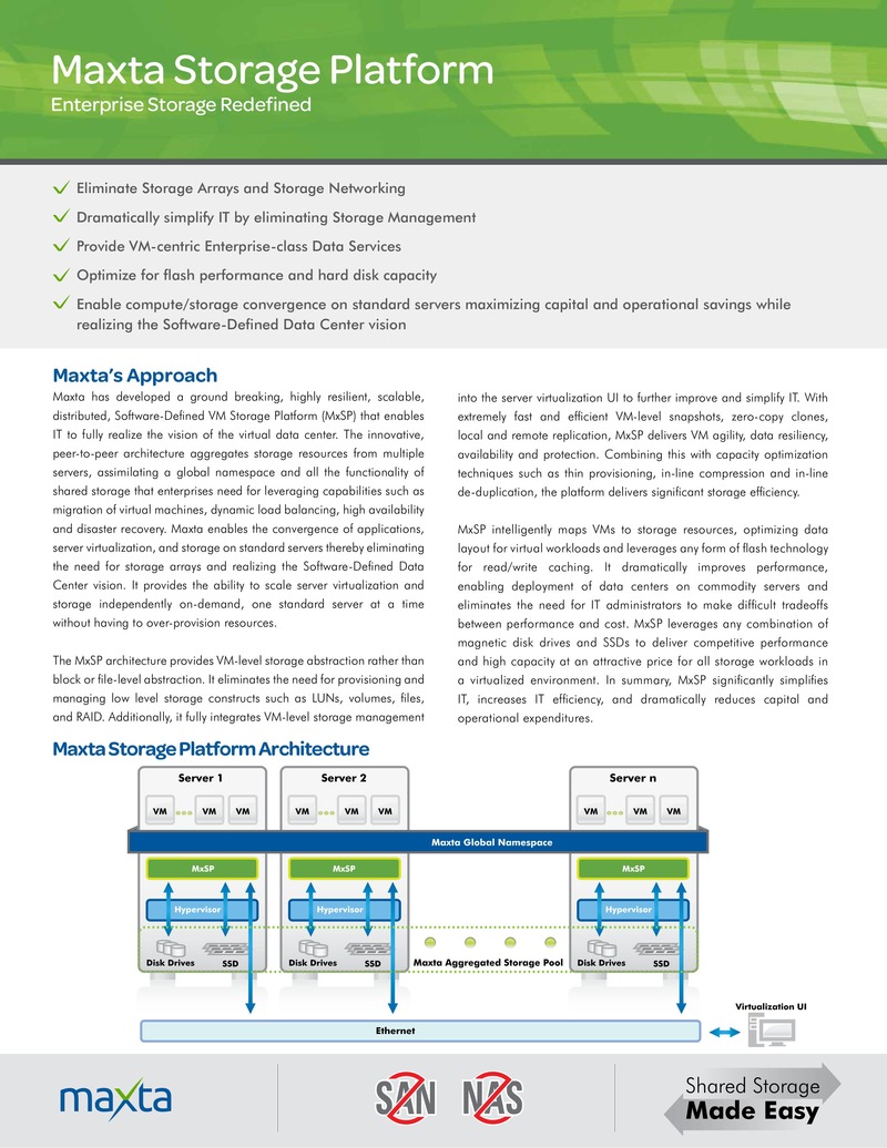 Maxta ストレージプラットフォーム：エンタープライズストレージの再定義